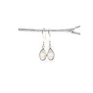 rock crystal teardrop healing gem sterling silver earrings