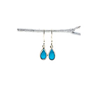 turquoise teardrop healing gem sterling silver earrings