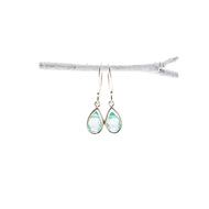 blue quartz teardrop healing gem sterling silver earrings