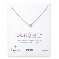 pearl sorority necklace, gold dipped