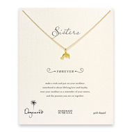 sorority sisters forever reminder necklace with gold dipped dolphin