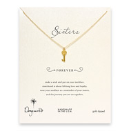 sorority sisters forever reminder necklace with gold dipped heart key