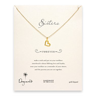 sorority sisters forever reminder necklace with gold dipped loving heart