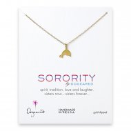 dolphin sorority necklace, gold dipped