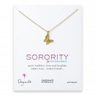butterfly sorority necklace, gold dipped