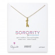 giraffe sorority necklace, gold dipped