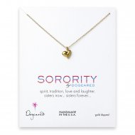heart sorority necklace, gold dipped