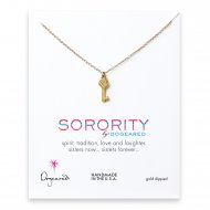 heart key sorority necklace, gold dipped