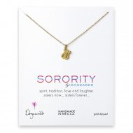 lyre sorority necklace, gold dipped