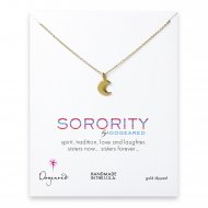 moon sorority necklace, gold dipped