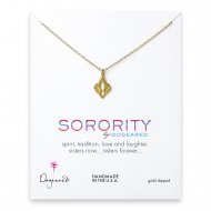 fleur de lis sorority necklace, gold dipped