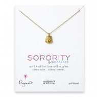 owl sorority necklace, gold dipped