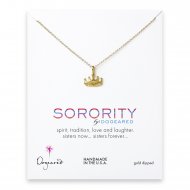 crown sorority necklace, gold dipped