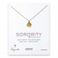 rose sorority necklace, gold dipped