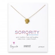 skull sorority necklace, gold dipped