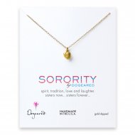strawberry sorority necklace, gold dipped