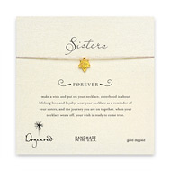 sorority sisters forever make a wish necklace with gold dipped ivy on taupe thread