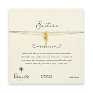 sorority sisters forever make a wish necklace with gold dipped kite on taupe thread