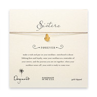 sorority sisters forever make a wish necklace with gold dipped smooth anchor on taupe thread