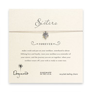 sorority sisters forever make a wish necklace with sterling silver ivy on taupe thread