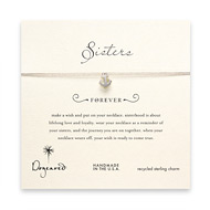 sorority sisters forever make a wish necklace with sterling silver smooth anchor on taupe thread