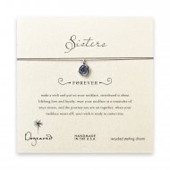 sorority sisters forever make a wish necklace with sterling silver rose on taupe thread