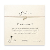 sorority sisters forever make a wish necklace with sterling silver arrow on taupe thread