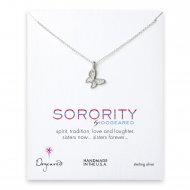 butterfly sorority necklace, sterling silver