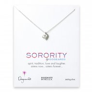 heart sorority necklace, sterling silver