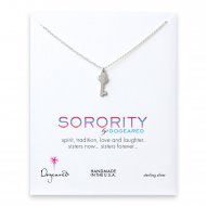 heart key sorority necklace, sterling silver