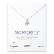 lyre sorority necklace, sterling silver
