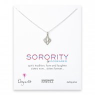 fleur de lis sorority necklace, sterling silver