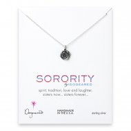 rose sorority necklace, sterling silver