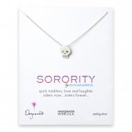 skull sorority necklace, sterling silver