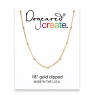 create beaded chain, gold dipped - 18 inches