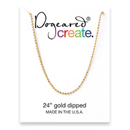 create faceted ball chain, gold dipped - 24 inches
