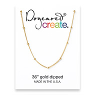 create beaded chain, gold dipped - 36 inches