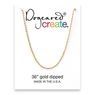 create faceted ball chain, gold dipped - 36 inches