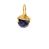 sodalite round gem, gold dipped