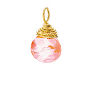 cherry quartz briolette gem, gold dipped