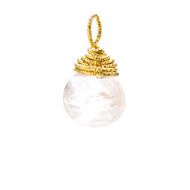 rose quartz briolette gem, gold dipped