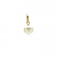 white pearl charm, gold dipped