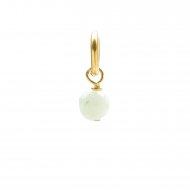 amazonite round faceted gem, gold dipped