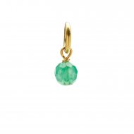 aventurine round faceted gem, gold dipped