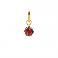 garnet round faceted gem, gold dipped