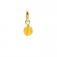 red aventurine round faceted gem, gold dipped