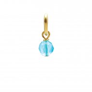 turquoise quartz round faceted gem, gold dipped
