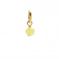 yellow jade round faceted gem, gold dipped
