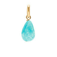 turquoise quartz teardrop gem, gold dipped