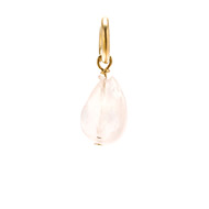 create gold dipped rose quartz teardrop gem